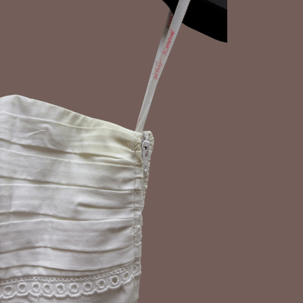Betsey Johnson Eyelet Dress | White Bustier | Size 0 | Vintage - Picture 5 of 7